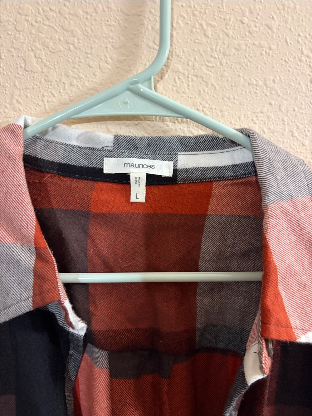 Women's Rust Plaid Button Duster - Picture 2 of 5